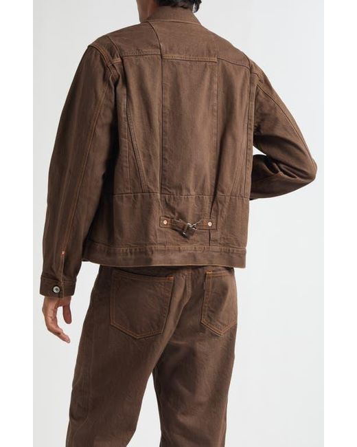 Sacai Brown Denim Trucker Jacket for men