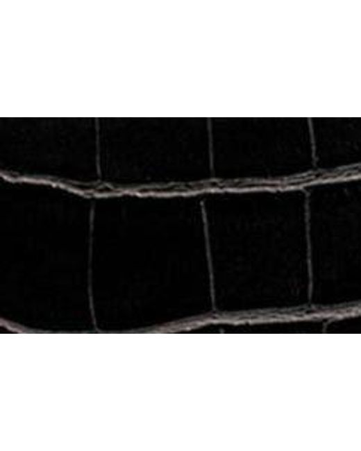 JW PEI Black Mini Flap Croc Embossed Faux Leather Crossbody Bag