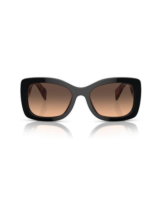 Prada Brown 56Mm Gradient Cat Eye Sunglasses