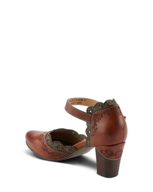 Spring Step Brown Sayyes Ankle Strap Pump
