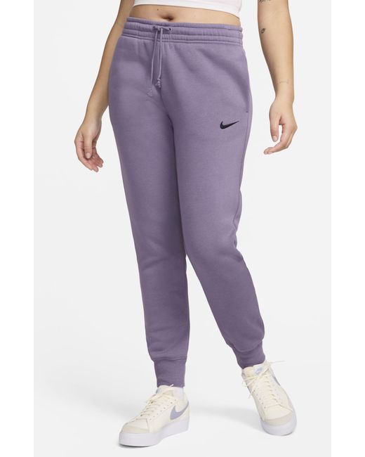 Nike Purple Sportswear Phoenix Fleece Mid Rise joggers