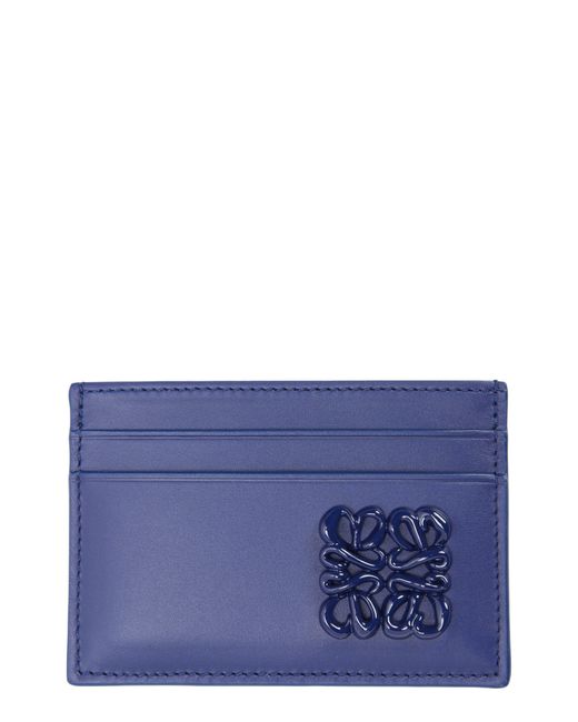 Loewe Purple Inflated Anagram Logo Leather Card Case