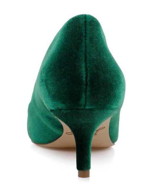 Badgley Mischka Green Enola Pointed Toe Kitten Heel Pump