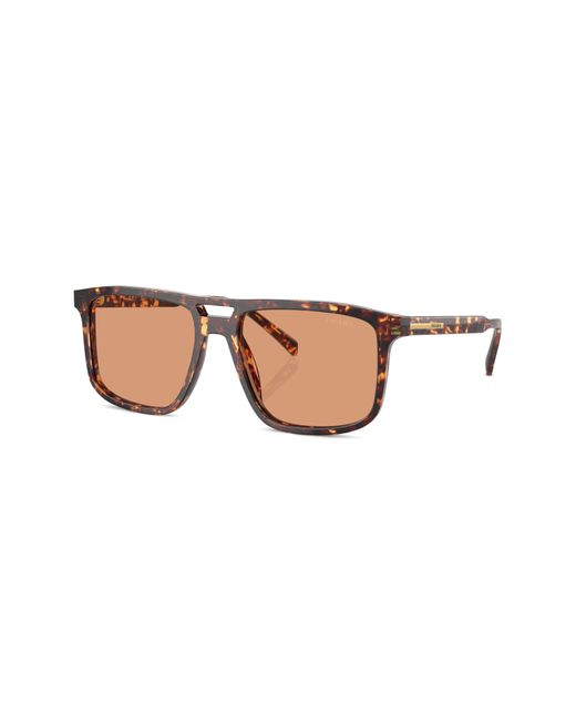 Prada Brown 56mm Rectangular Sunglasses for men