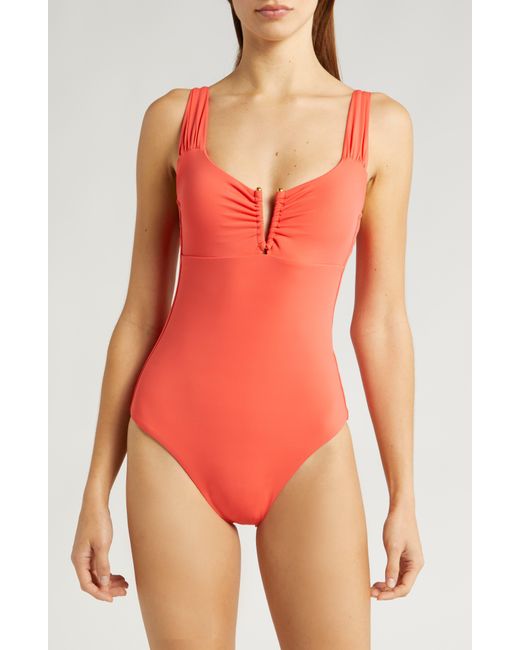 Becca Red Color Code V-wire One-piece Swimsuit
