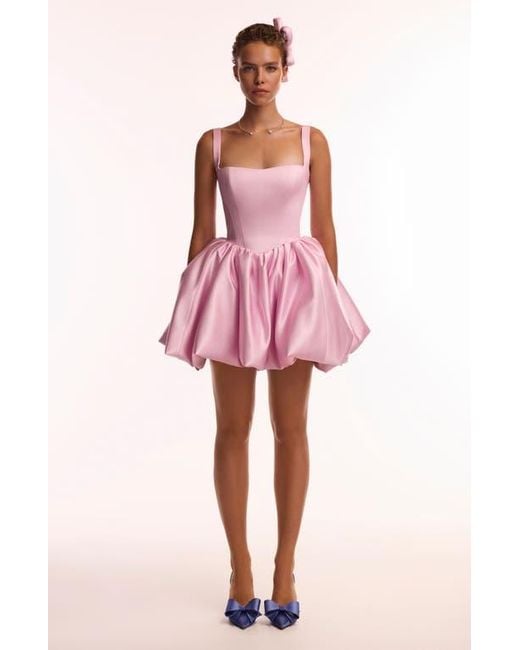 Milla Corset Formal Occasion Mini Dress With Bubble Skirt in Pink | Lyst