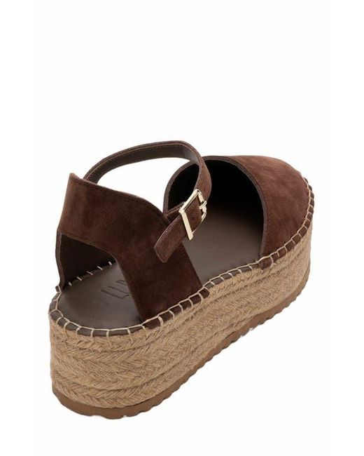 Forever & Always Shoes Brown Viba Leather Espadrille Platform Wedge Sandals