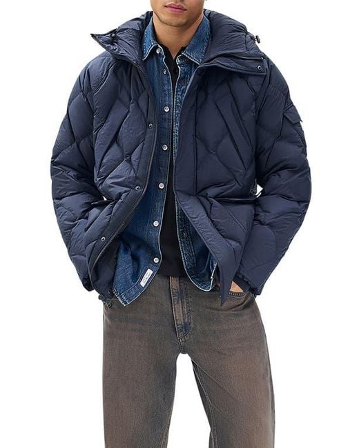 Rag & Bone Blue Dane Quilted Shield Jacket for men