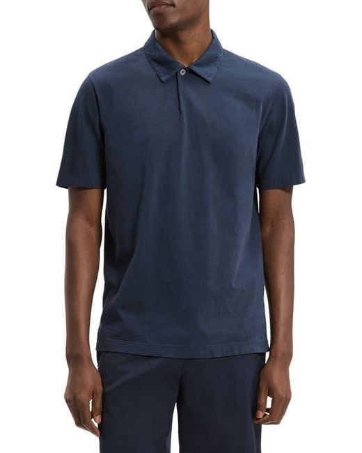 Theory Blue One Button Polo for men