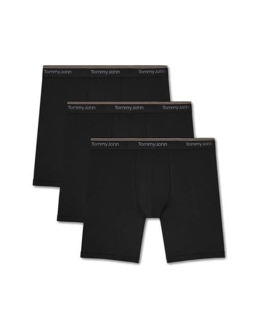 Tommy John Black 3-Pack Ultra Soft Flex Boxer Briefs for men