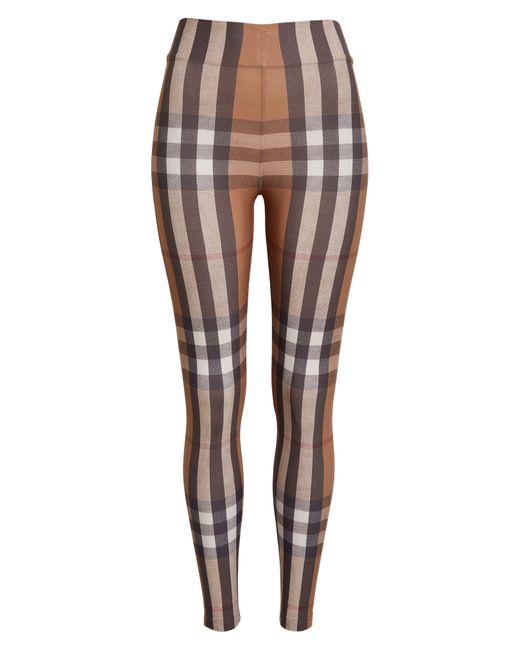 Burberry Madden Check Stretch Jersey leggings | Lyst