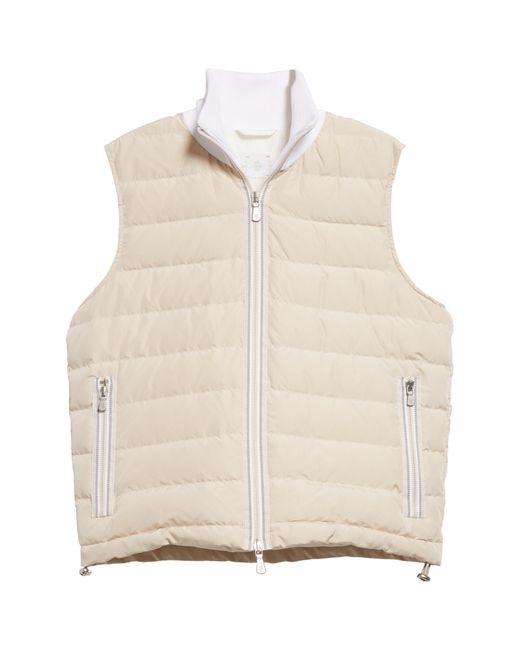 Eleventy White Quilted Puffer Vest