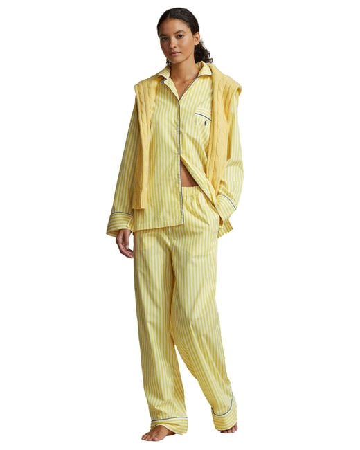 Polo Ralph Lauren Yellow Madison Stripe Cotton Pajamas