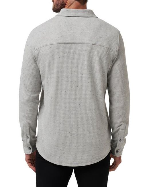 Travis Mathew Gray Cloud Waffle Knit Button-Up Shirt for men