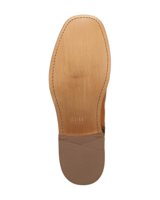 Frye Brown Campus Leather Plain Toe Zip Boot for men