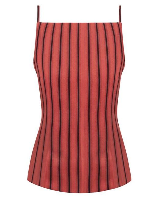 Lioness Red Horizon Stripe Open Tie Back Top