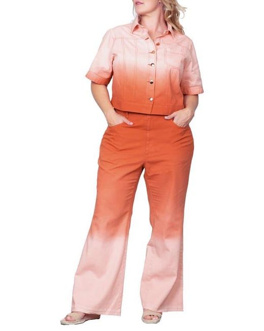Standards & Practices Orange Dip Dye Crop Jacket