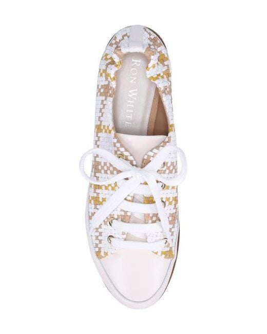Ron White White Nova Woven Low Top Sneaker