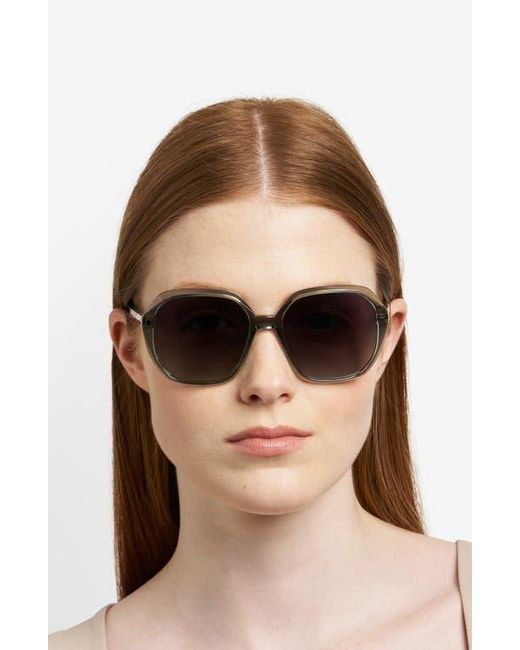 Fossil Gray 54Mm Gradient Rectangular Sunglasses