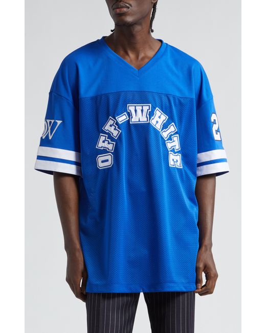 Off-White c/o Virgil Abloh Blue Football Mesh & Jersey T-shirt for men