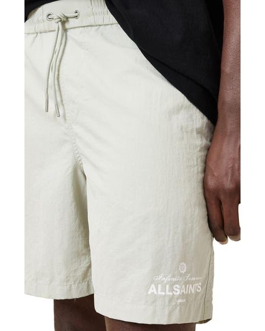 AllSaints White Soleil Swim Trunks for men