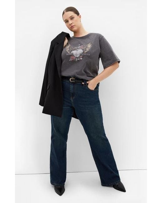 City Chic Gray Kyra Cotton Graphic T-Shirt