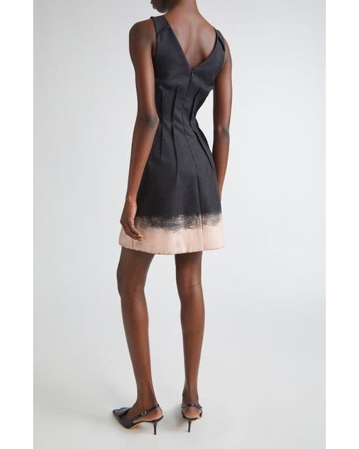 Jason Wu Black Painted Hem Glen Plaid Wool Minidress