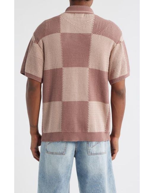 DIET STARTS MONDAY Pink Checker Cotton Button-Up Shirt for men