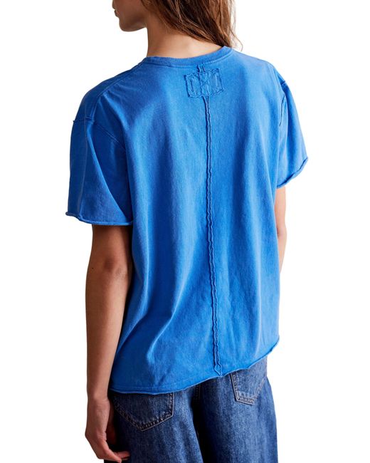 Free People Blue Sunshine Smiles Oversize Cotton Graphic T-shirt