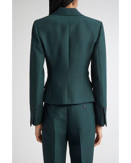 Ferragamo Green One-Button Crop Blazer