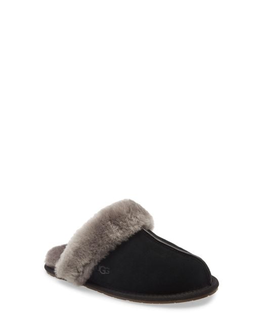 Ugg Black Scuffette Ii Suede Sheepskin Slipper