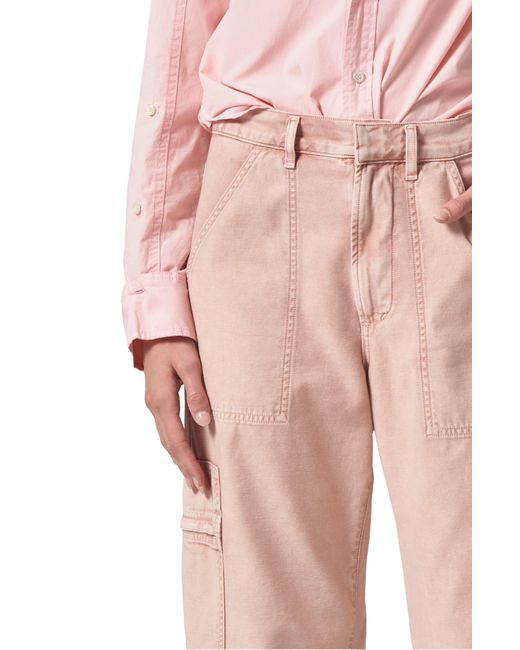 Citizens of Humanity Pink Marcelle Low Rise Barrel Cargo Pants