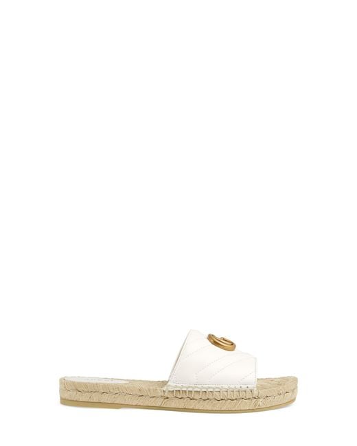 gucci pilar straw espadrille slides