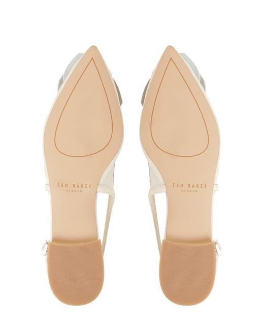 Ted Baker White Lili Rose Pointed Toe Slingback Flat