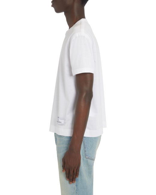 Valentino White Maison Label Cotton T-shirt for men