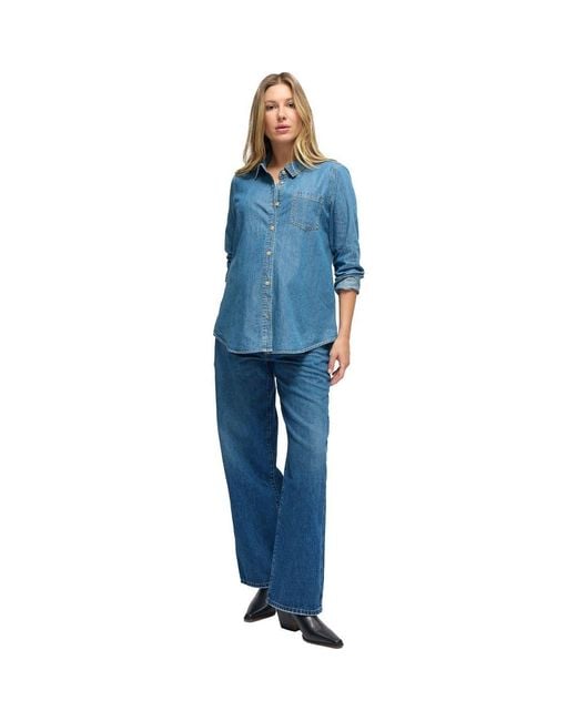 Ingrid & Isabel Blue Maternity Denim Button Down