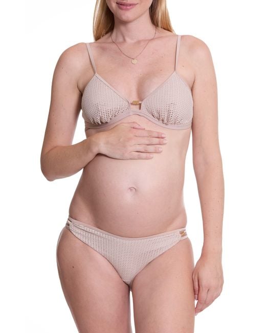 Cache Coeur Pink Milos Triangle Maternity Bikini