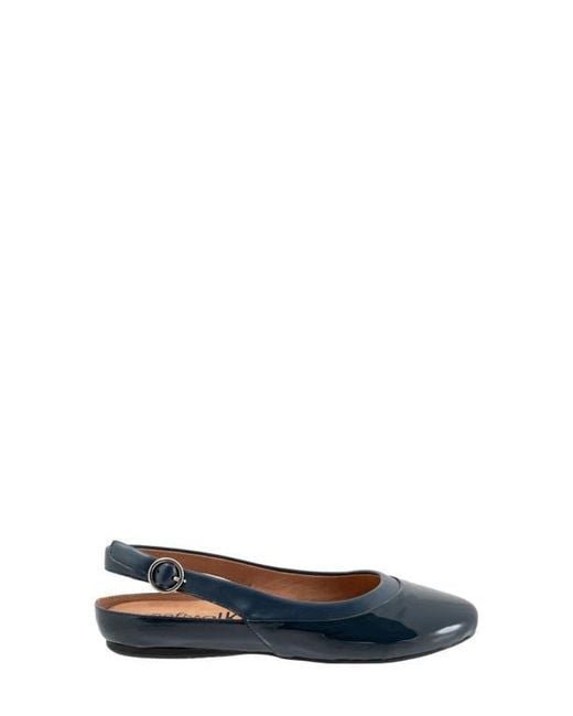 Softwalk® Blue Sheffield Slingback Flat