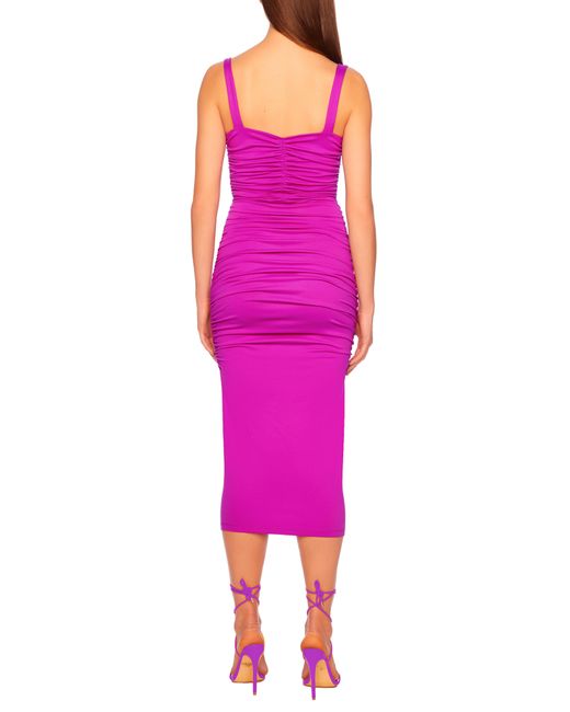 Susana Monaco Pink Center Ruched Body-con Midi Dress