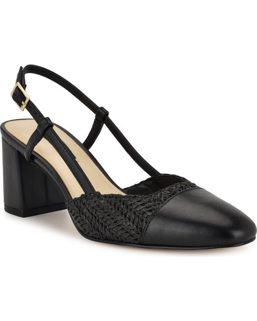 Nine West Black Unda Slingback Cap Toe Pump