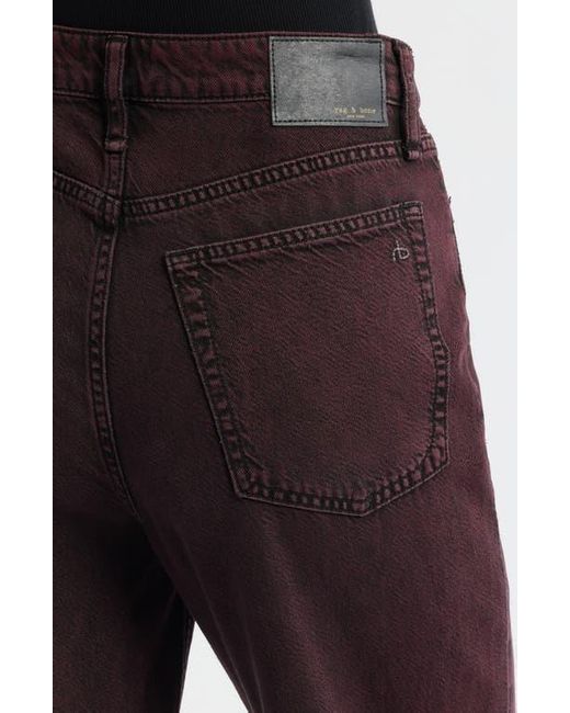 Rag & Bone Red Featherweight Logan Mid Rise Wide Leg Jeans