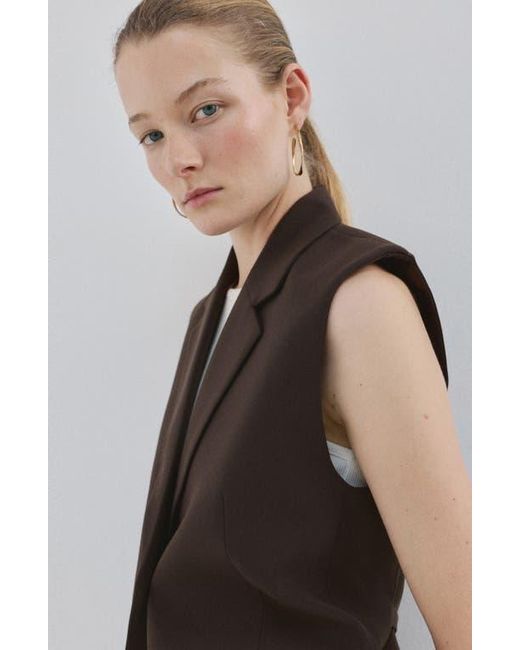 Mango Black Notch Lapel Vest