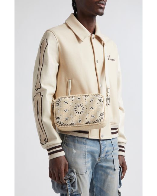 Amiri Natural Bandana Embroidered Camera Bag for men