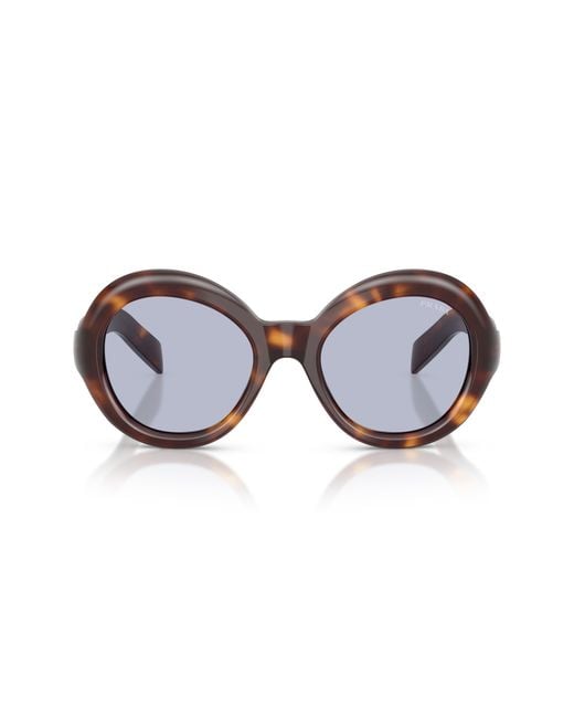 Prada Brown 53Mm Gradient Round Sunglasses