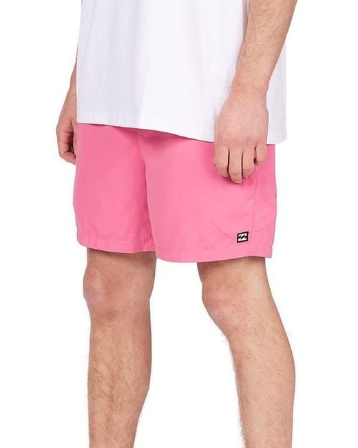 Billabong Pink All Day Layback Swim Trunks for men