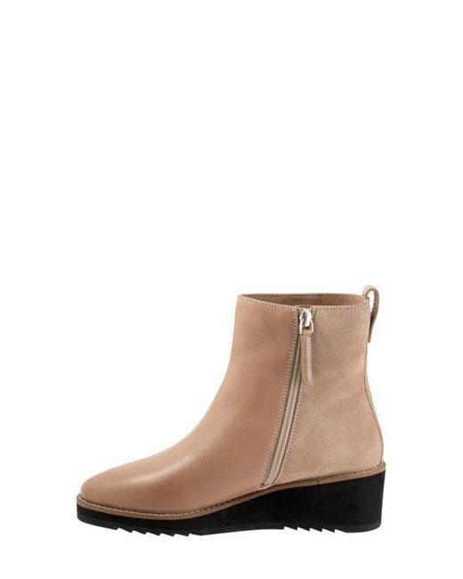 Trotters Brown Wynona Platform Wedge Bootie