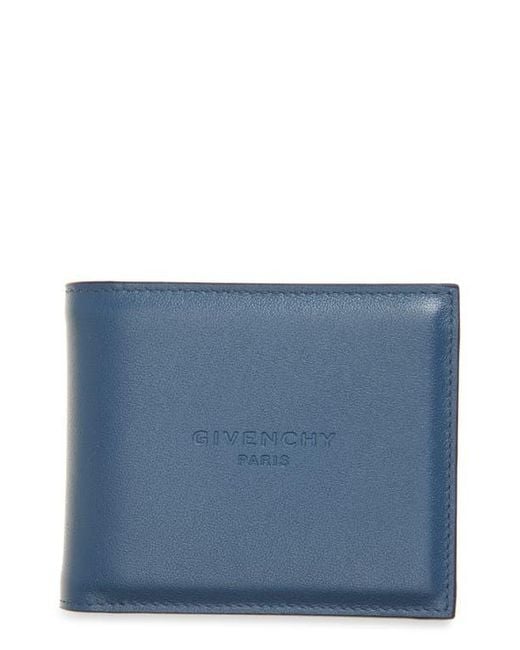 Givenchy Blue Logo Padded Leather Bifold Wallet for men