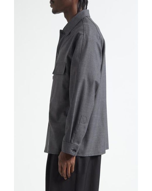 Lemaire Gray Light Tailored Wool Overshirt for men