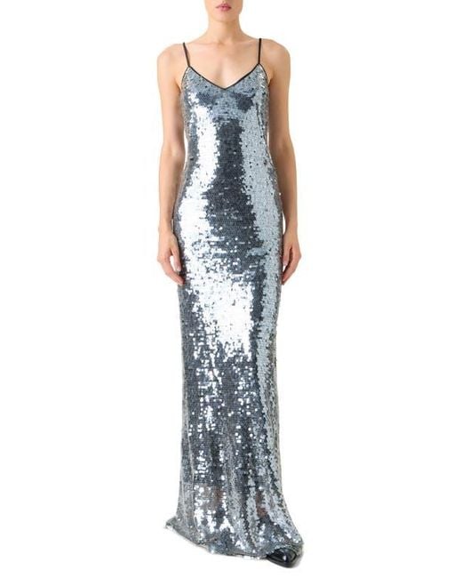 Akris Blue Sequin Gown
