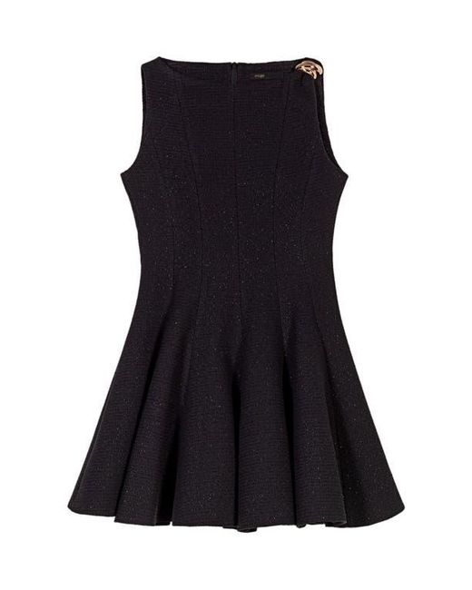 Maje Black Mini Flared Tweed Dress